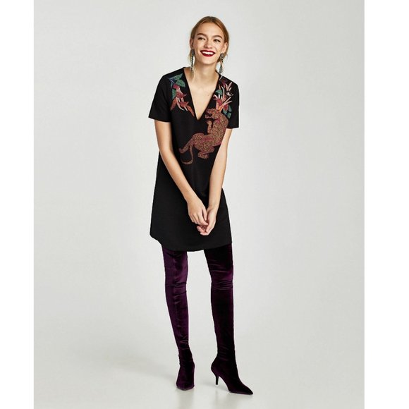 zara rubberized dress